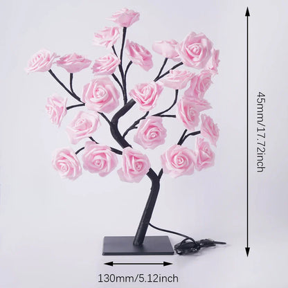 24 LED Rose Tree Light – USB Powered Fairy Flower Lamp for Bedroom, Home, Wedding, and Holiday Decoration