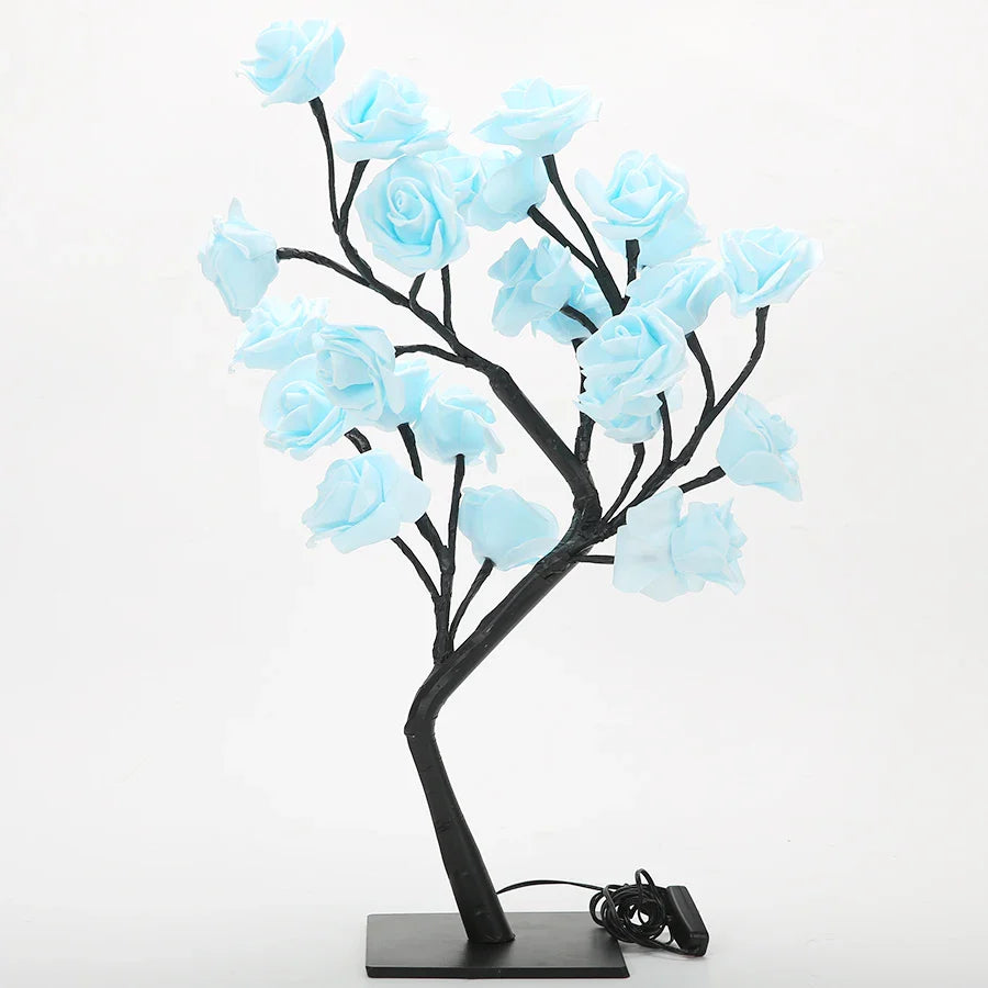 24 LED Rose Tree Light – USB Powered Fairy Flower Lamp for Bedroom, Home, Wedding, and Holiday Decoration