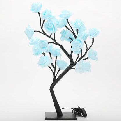 24 LED Rose Tree Light – USB Powered Fairy Flower Lamp for Bedroom, Home, Wedding, and Holiday Decoration