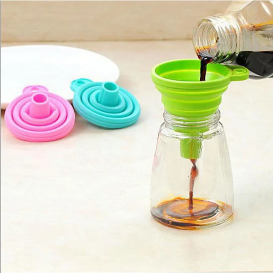 Kitchen Accessories Silicone Collapsible Funnel For Water Bottle Liquid Transfer