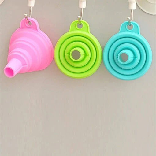 Kitchen Accessories Silicone Collapsible Funnel For Water Bottle Liquid Transfer