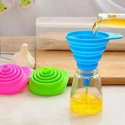 Kitchen Accessories Silicone Collapsible Funnel For Water Bottle Liquid Transfer