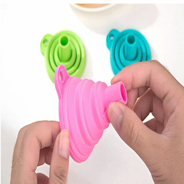Kitchen Accessories Silicone Collapsible Funnel For Water Bottle Liquid Transfer