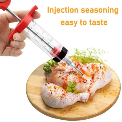 BBQ Meat chicken Broast Injector Marinade Injector with Stainless Steel Needles Turkey Chicken Injector Sauce Injection Kitchen Accessories