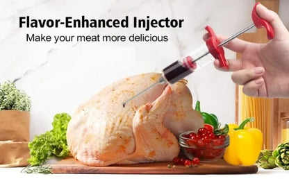 BBQ Meat chicken Broast Injector Marinade Injector with Stainless Steel Needles Turkey Chicken Injector Sauce Injection Kitchen Accessories