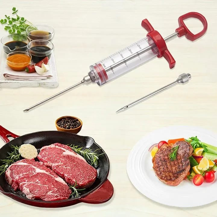 BBQ Meat chicken Broast Injector Marinade Injector with Stainless Steel Needles Turkey Chicken Injector Sauce Injection Kitchen Accessories